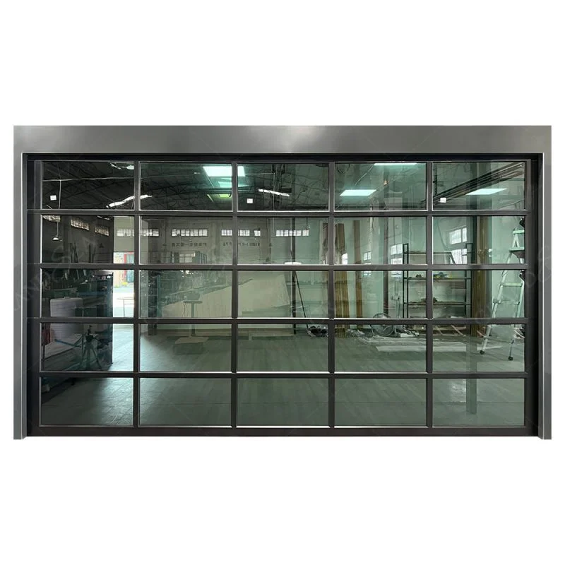 House Renovation Hurricane Rated Overhead Modern Aluminum Glass Luxury Electric Auto Garage Door With Infrared Sensor