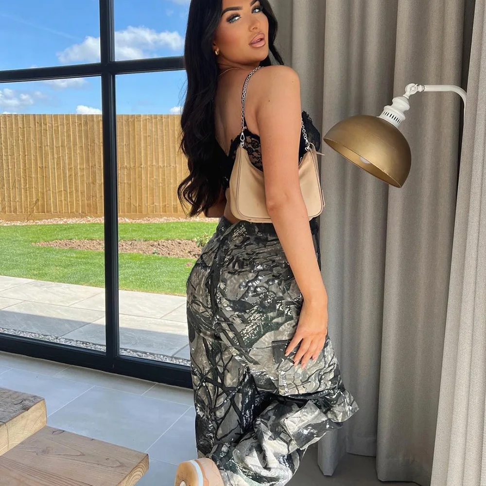 2022 New Arrivals Camouflage Cargo Pants With Pocket High Waist Sweat Pants Joggers Women Street Wear Camo Pants