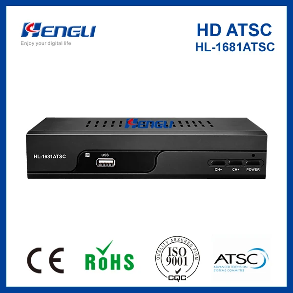 Hengli Wholesale ATSC-T PVR Set-top box terrestrial digital tv  decoder H.264 H.265 ATSC tv receiver