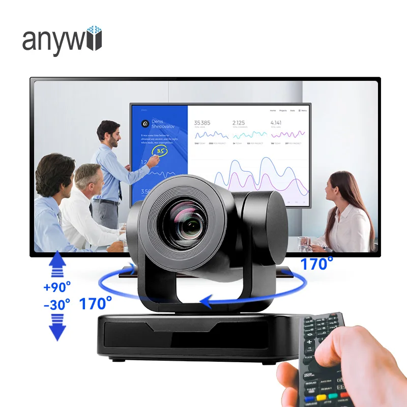 Optical Zoom PTZ Camera Video Conference Room USB 1080P Camera System for Business Meeting Church Worship Services Online Learn