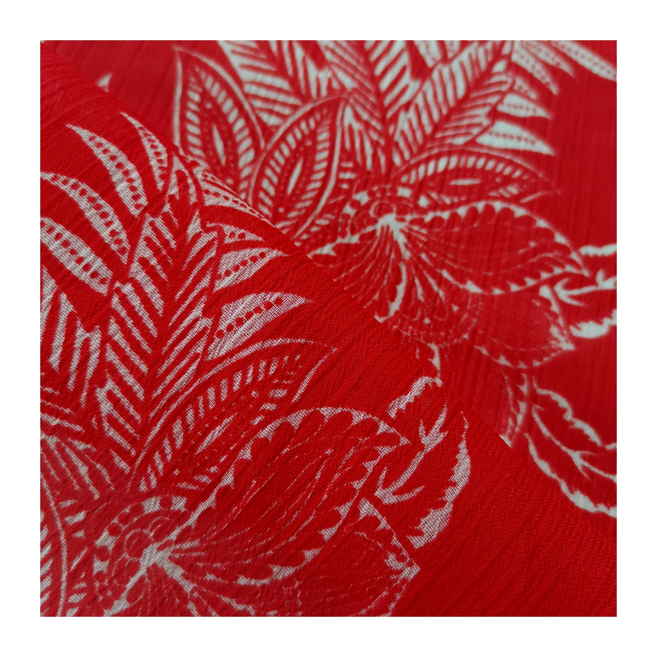 Креп-Жоржет из 100% полиэстера с принтом листьев, шифоновая ткань для платья, блузки