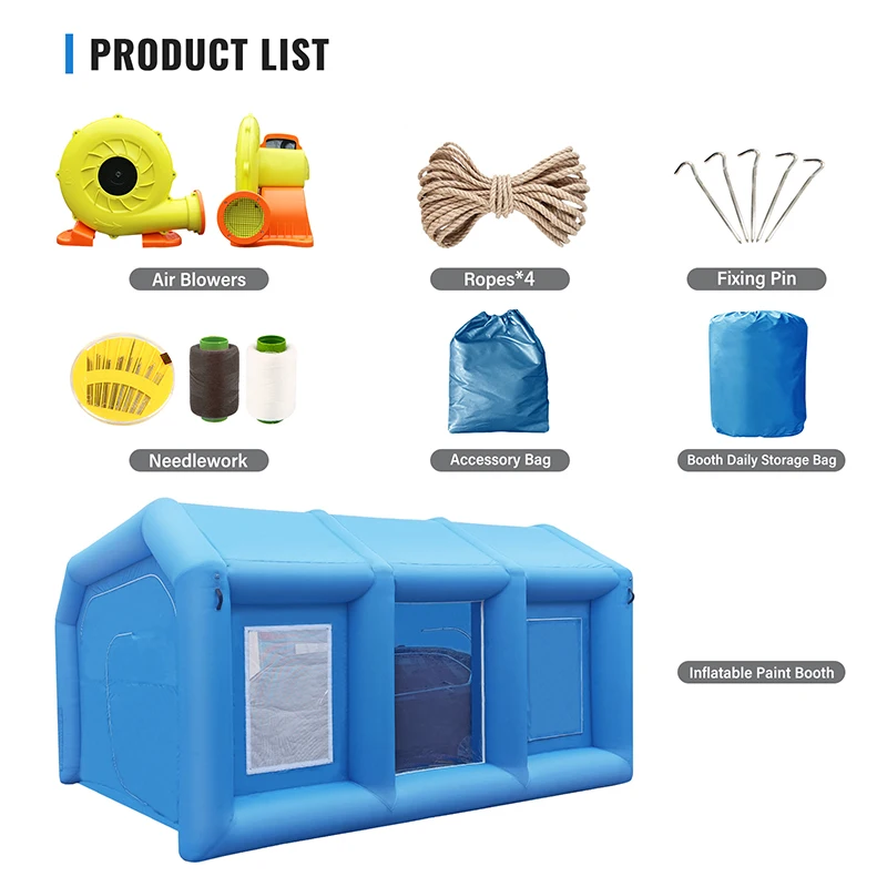 Huaning Manufacturer Auto Universal Inflatable Outdoor Spray Portable Paint Booth