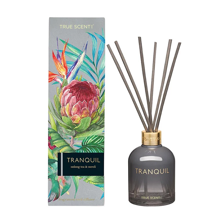 200ml reed diffuser frosted bottle with rattan sticks and gift box