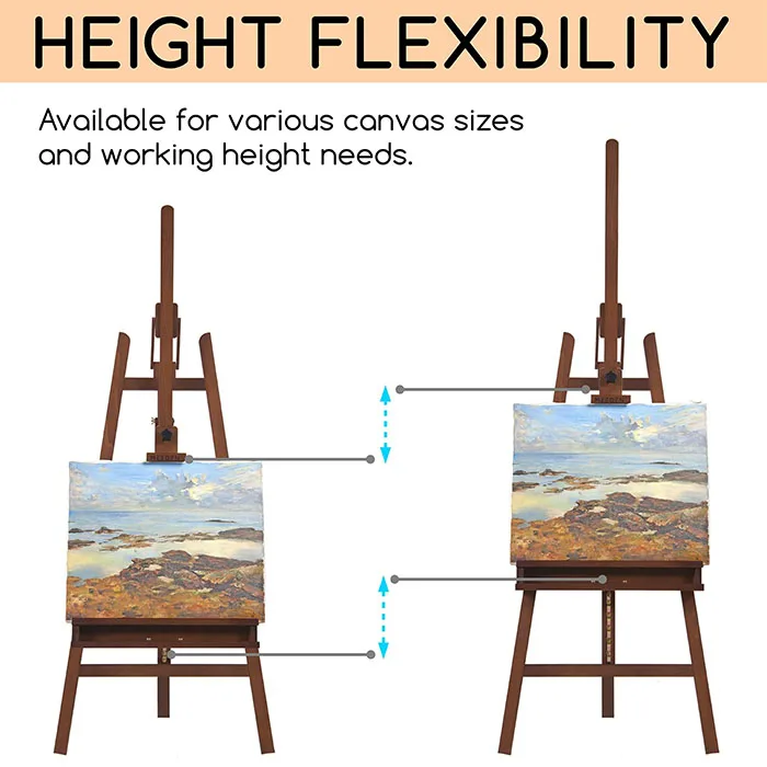 MEEDEN Studio Beech Wood Easel Stand A-frame Tripod Easel for Painting