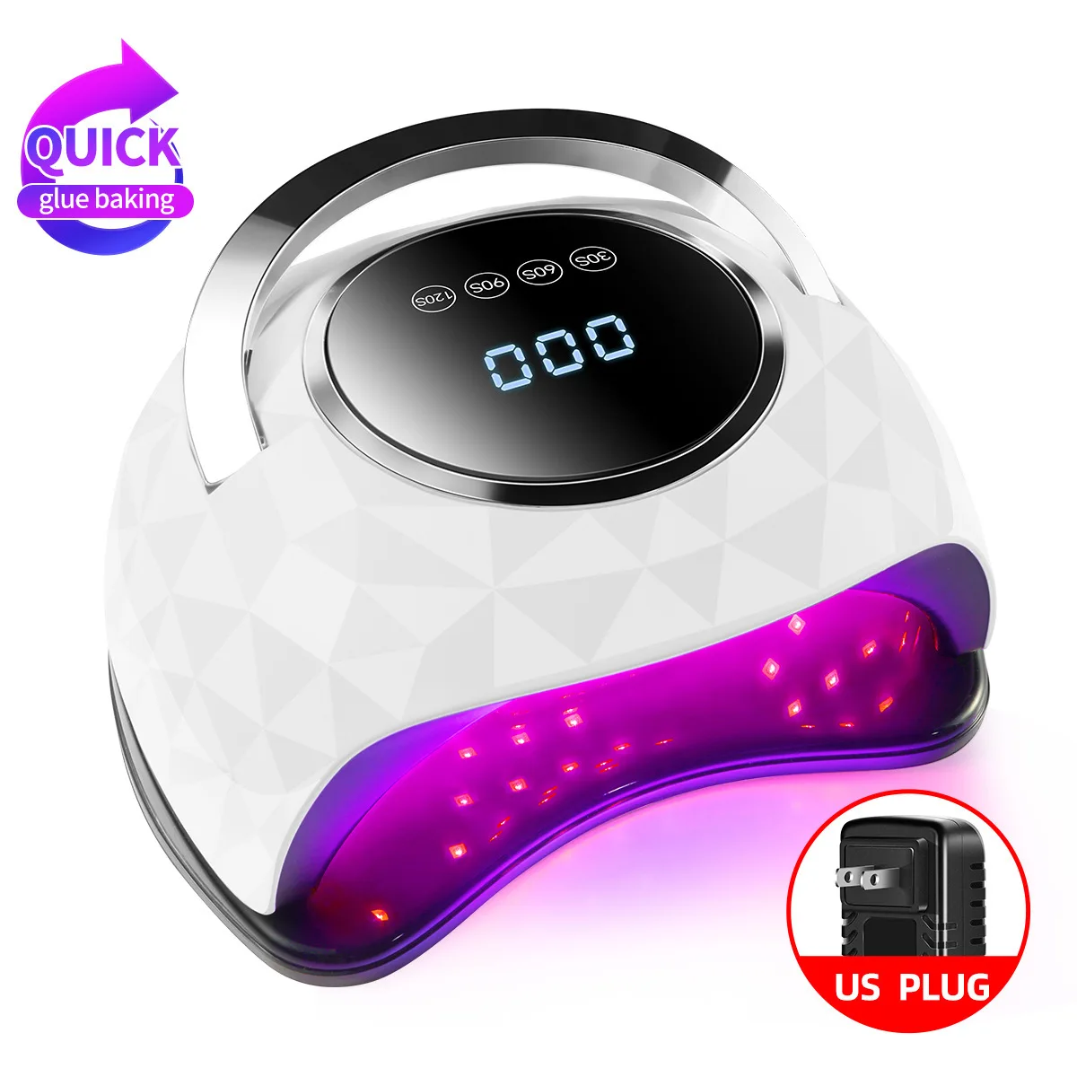 Diamond Lamp 288w Nail Quick Drying Phototherapy Machine With 63 Lamp Beads, High-power and Fast Glue Baking