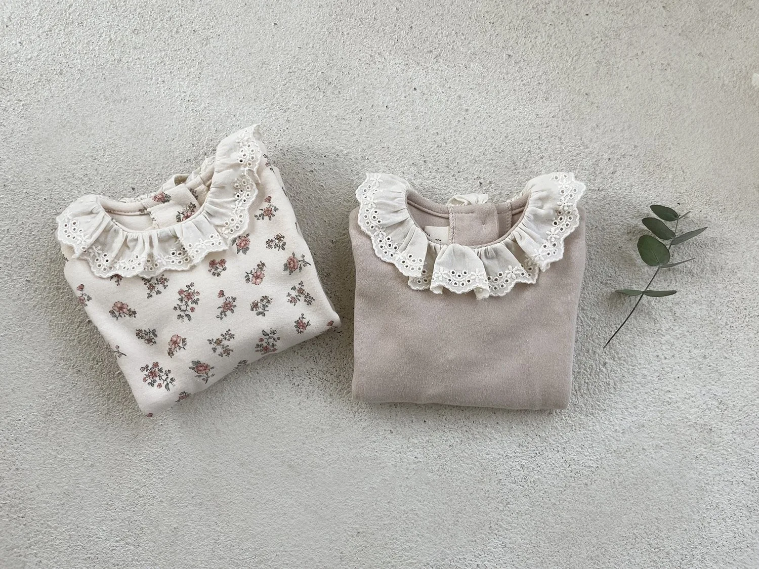 Spring Long Sleeve Crop Tops Modern Floral Organic Cotton Baby Tops Shirts