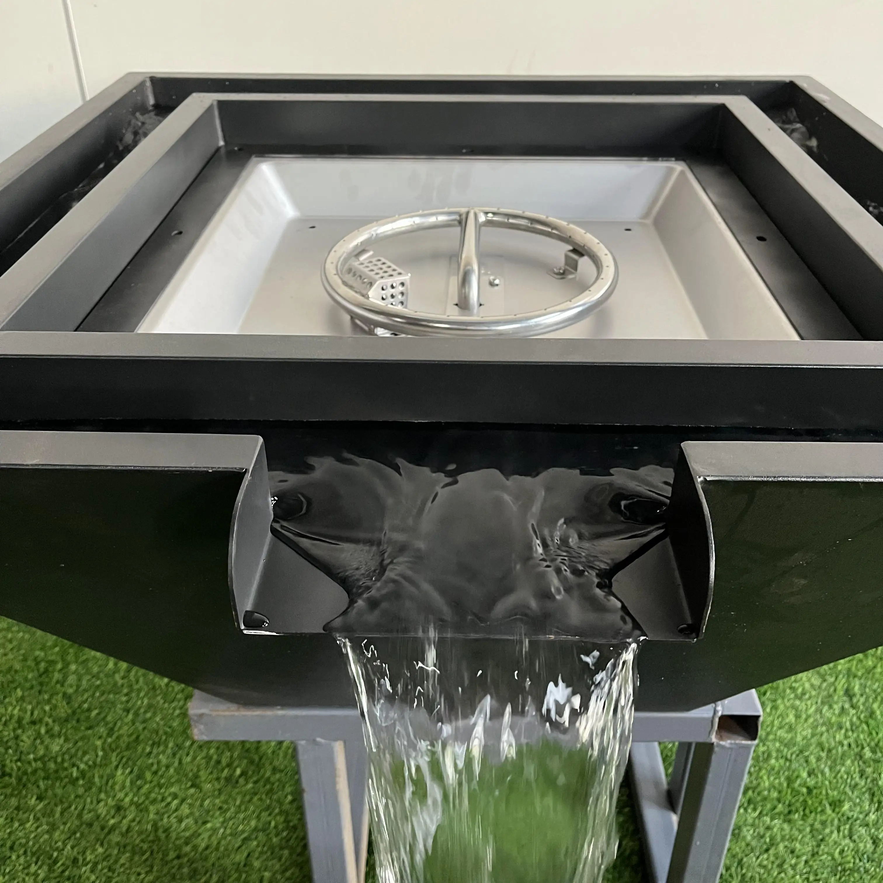 Custom Factory Metal Corten Steel Water Fountain fire  pit And Waterfall For Garden Decoration