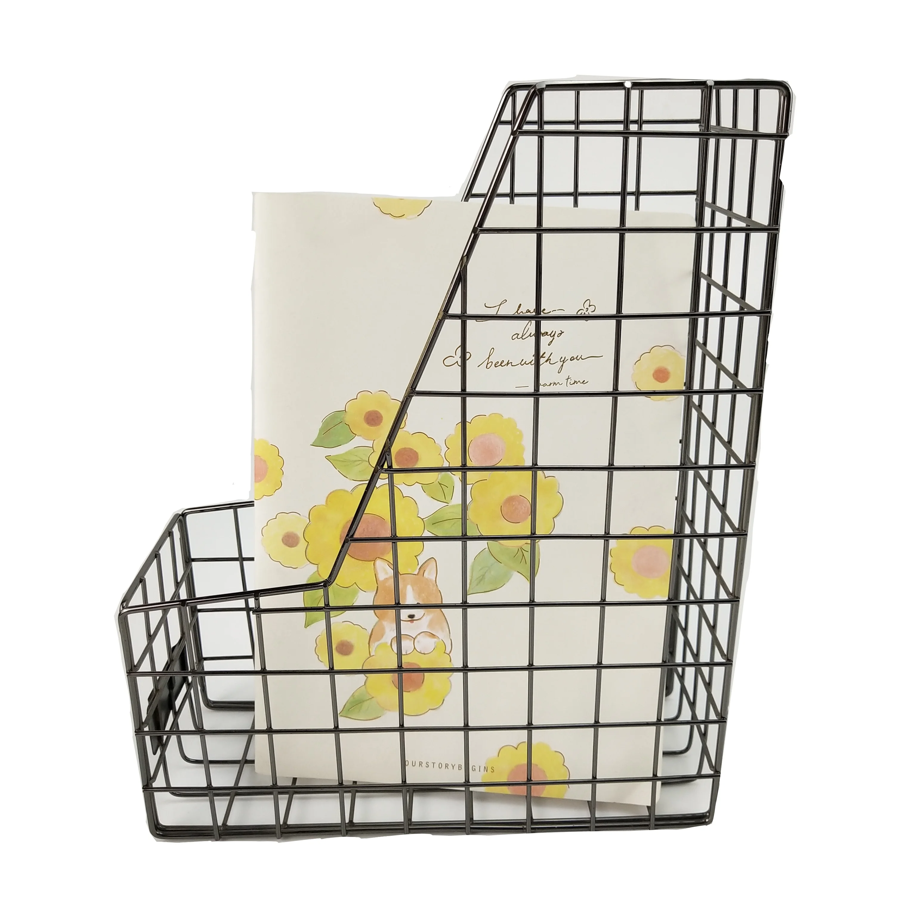 Metal Desk Organizer Office Supply School Stationary Accessories Magazine Rack Organizer File Folder Paper Magazine File Holder