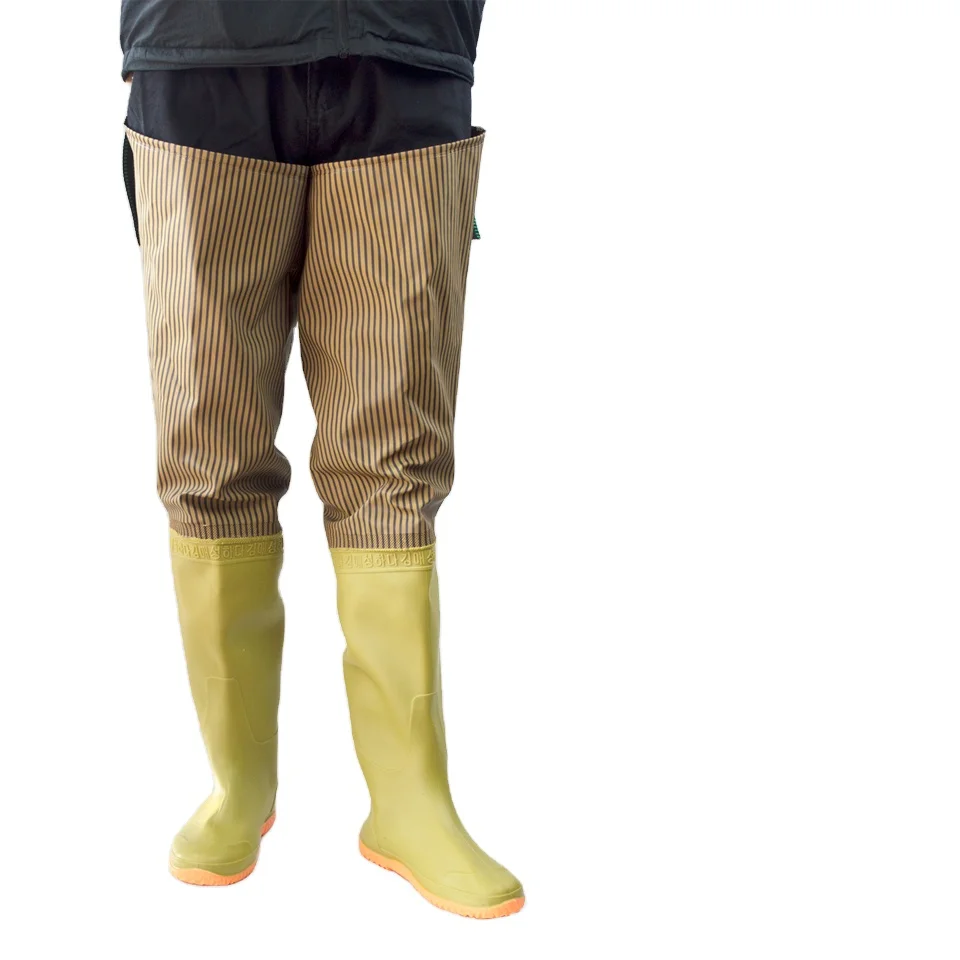 Antiskid Wear-resisting Thick bottom Super high fishing wader breathable hip rice field schistosome protection rain shoes