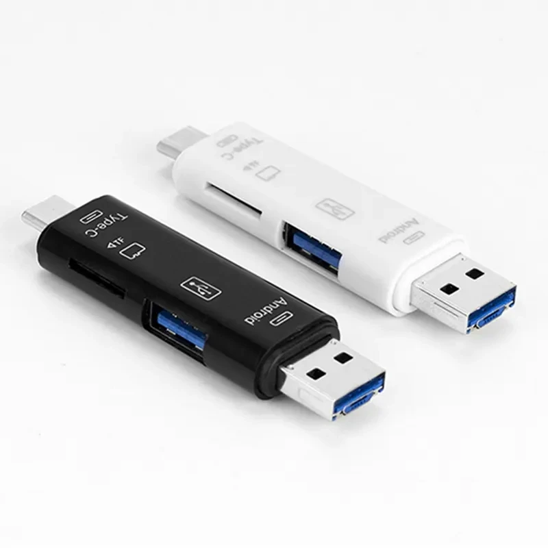 5 in 1 Multifunction Type C Micro USB to USB OTG USB 2.0 TF Card Reader Adapter Type-C Flash Drive Adapter For Android Computer