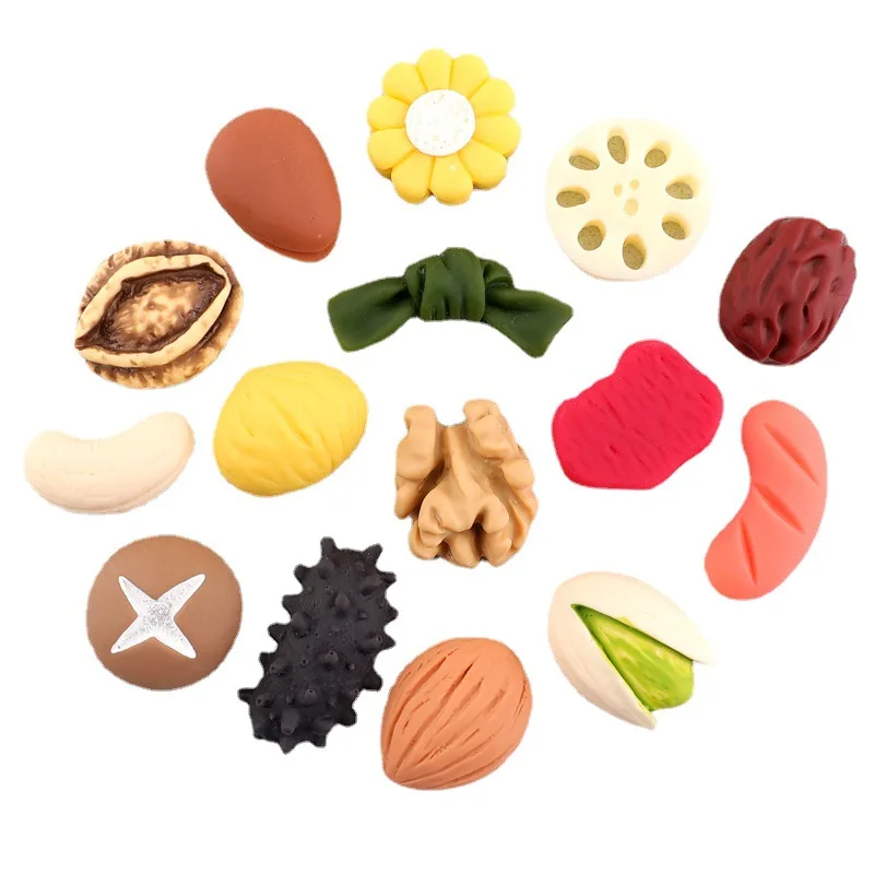 Resin Charms Dry Fruit Walnut Vegetable Kelp Mushroom Lotus Chestnut Decoration