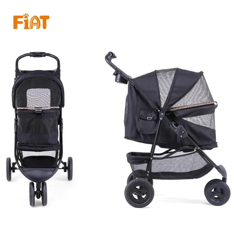 Portable Wholesale Foldable Shock Absorber 4 Wheels Pet Travel Outdoors Dog Carrier And Stroller Detachable Trolley For Dogs