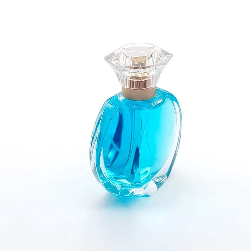 Wholesale Luxury Recyclable Custom Flat Round Shape Clear Empty Glass Perfume Spray Atomizer Bottle 50ml