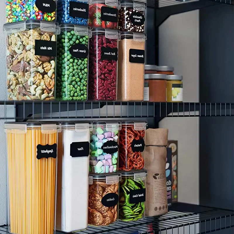 24 Sets Kitchen Transparent Containers Plastic Fridge Organizer Rice Box Container Sealed Cans Airtight Food Storage Tank
