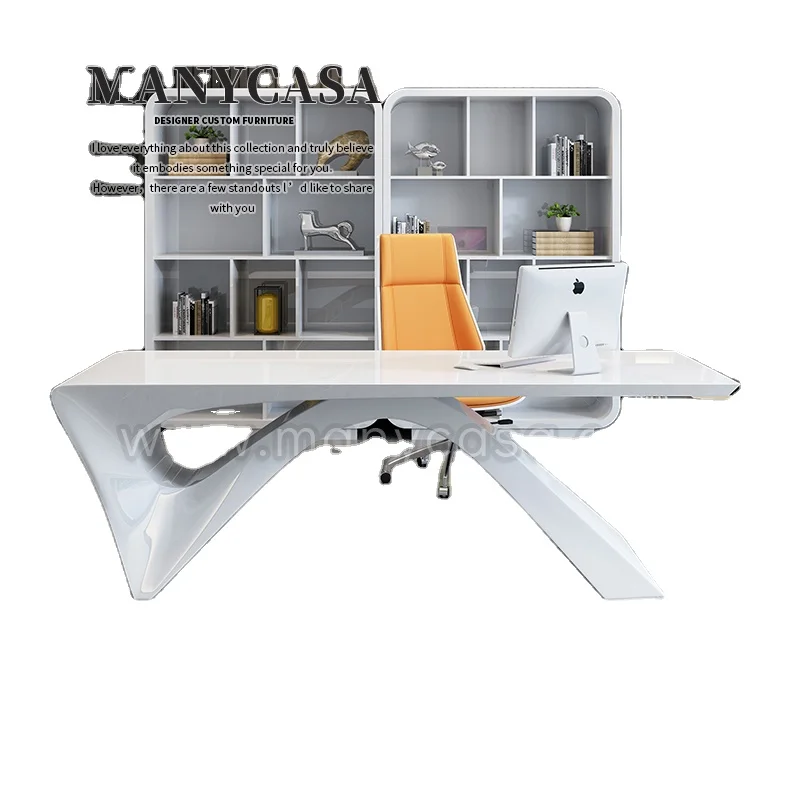 White leadership desk fashion president boss table modern creative chairman baking lacquer office furniture