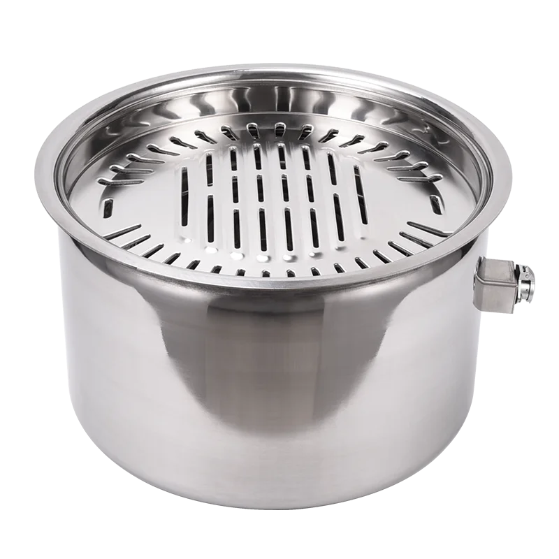 Commercial BBQ equipment 2400W stainless steel barbecue grill Upper smoke exhaust Round electric korean bbq grill for restaurant