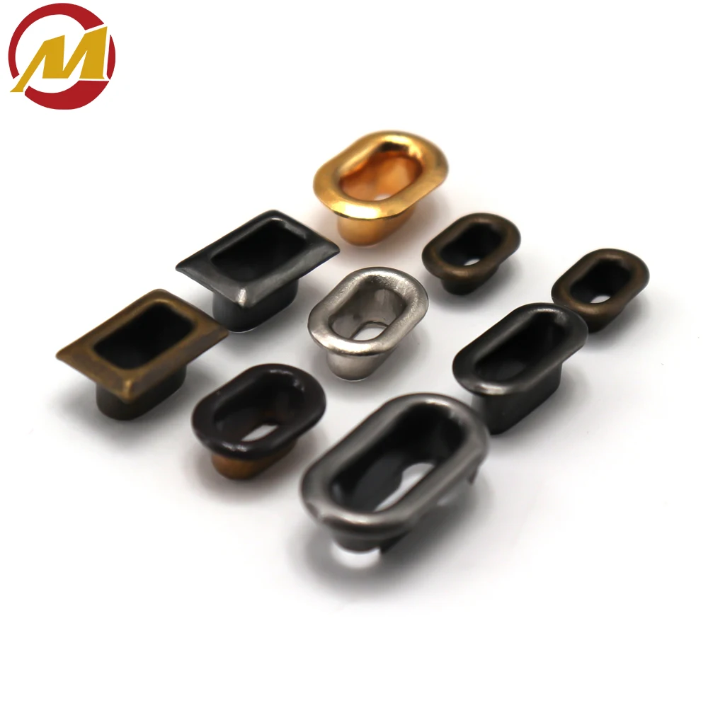 Wholesale Factory Metal eyelet with washers, oval Shape eyelets grommets,silver eyelets for Diy garment bag sewing accessories