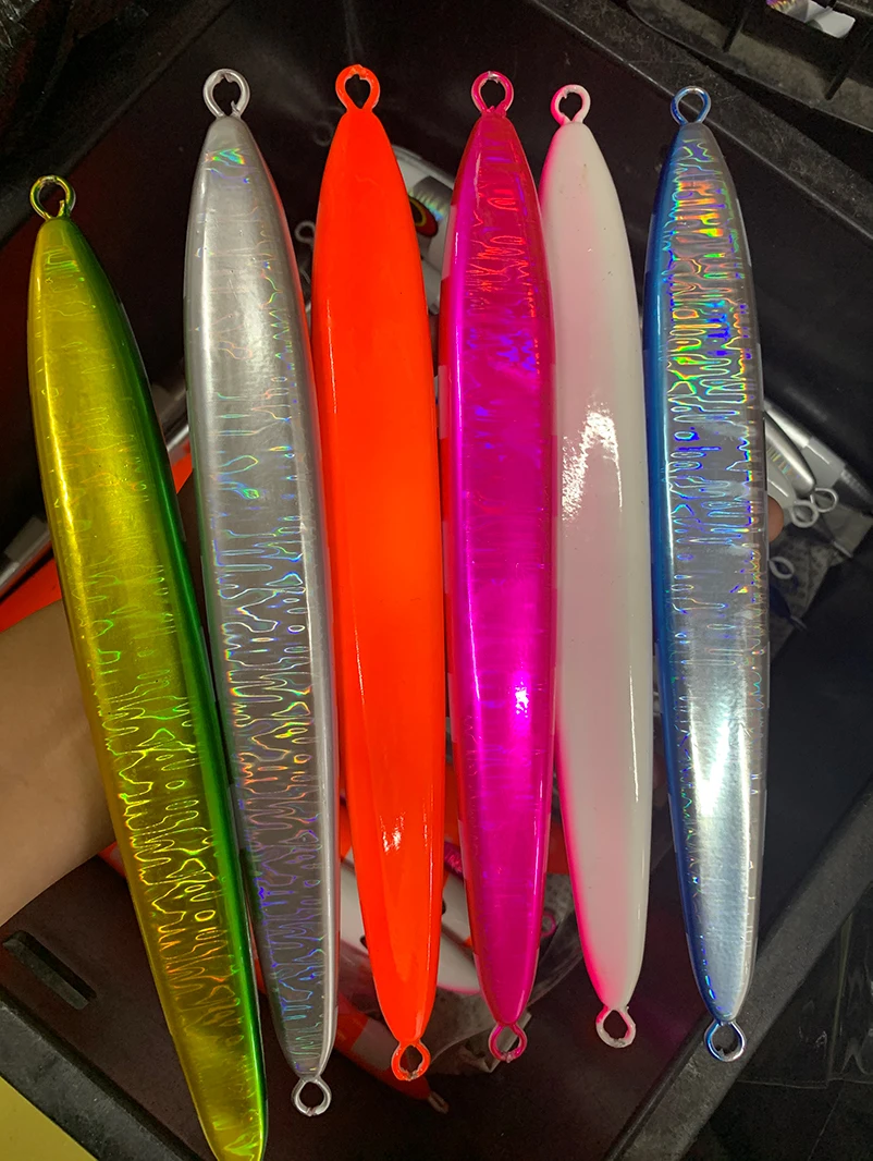 wholesale Customized 600G 700G Sea Bass bait metal lead hard fishing lure fast jig lure metal luminous spoon jigging lure