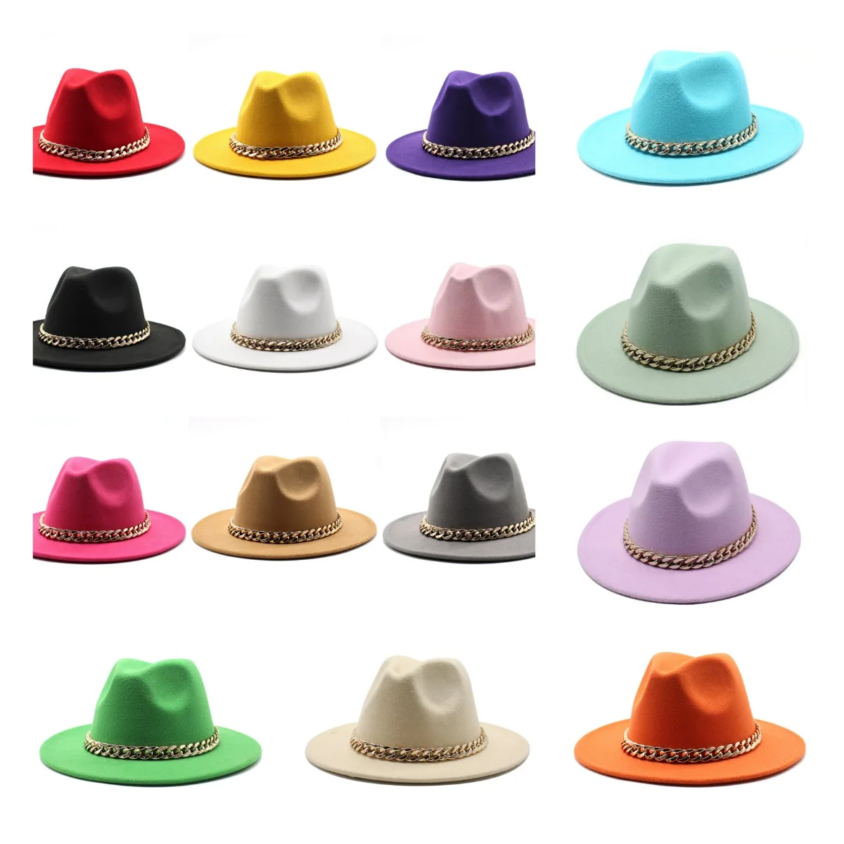  Fashion American Rap Style Fedora Hats Party Music Festival Solid