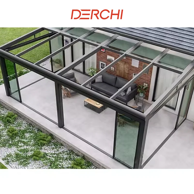 Outdoor Veranda Sun Room Patio Winter Garden Glass House Orangerie Greenhouse Solarium Conservatory Prefab Free Standing Sunroom