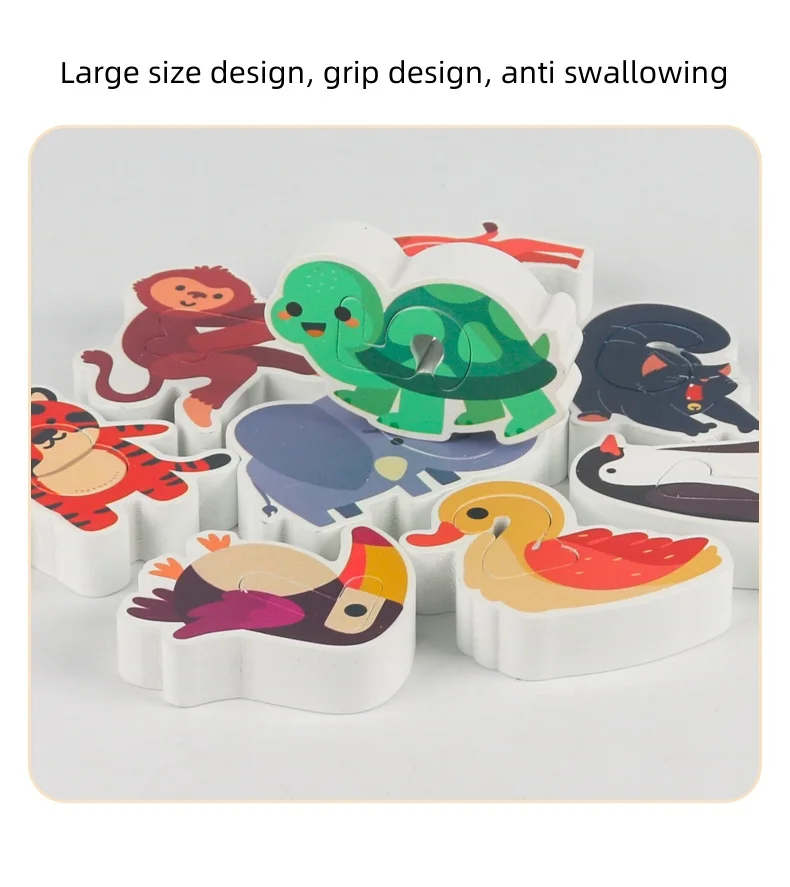 Newest Wooden Creative Animal Cognition Blocks Toy Children Education Digital Matching Learning Puzzle Toys For Kids