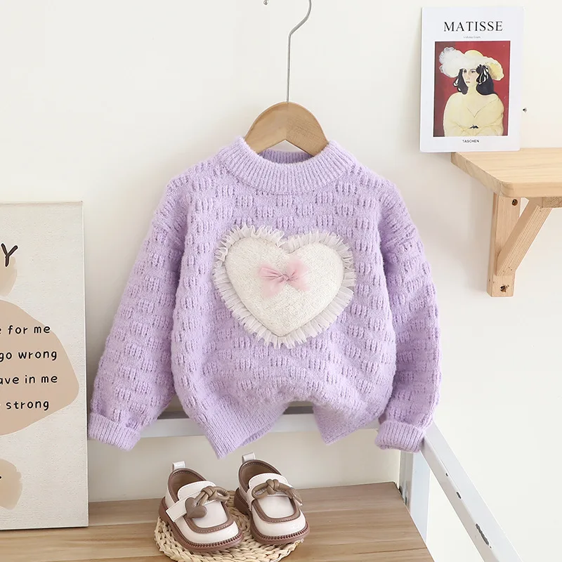 Korean Style Winter Autumn Lovely Cotton Warm Sweet Pullover Sweaters for Girls