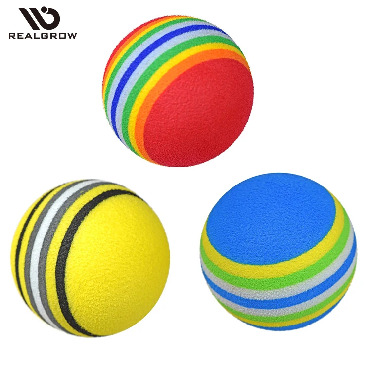 Eco-Friendly Rainbow Colored EVA Foam Golf Balls Soft Practice Balls for Indoor and Outdoor Sports Training