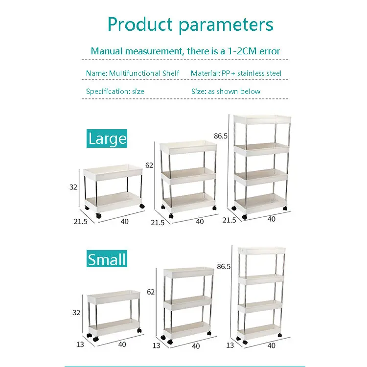 3 Tier Rolling Utility Cart Storage Organizer Cart, Mobile Storage Cart For Home, rolling cart trolley storage shelf with wheels
