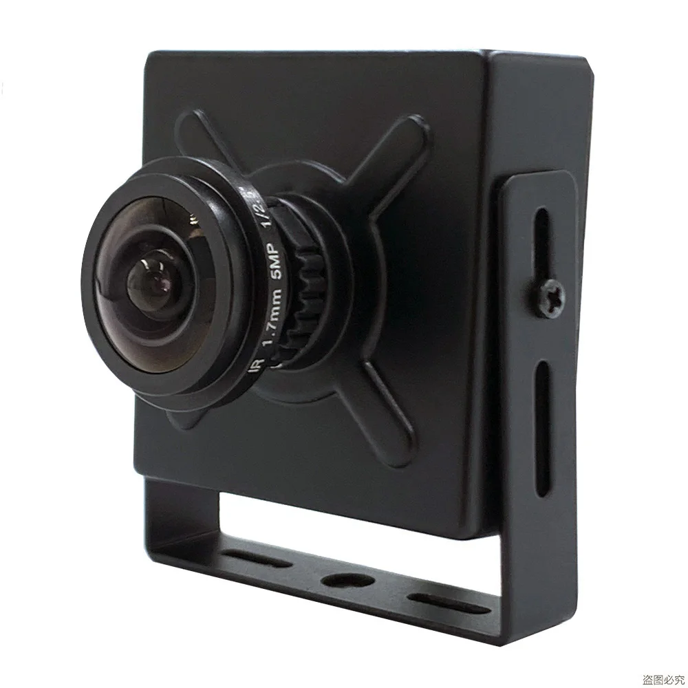 4.0Megapixel network on vif p2p POE H.265 MINI size square wired IP Camera 180 Degree 1.7mm Fisheye Lens POE Miniature webcam
