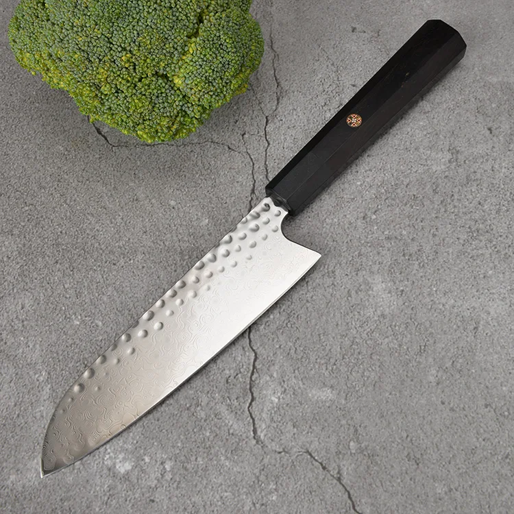
Konoll 7 inch Professional Japanese Damascus Steel Kitchen Santoku Chef Knives hot sales Japanese knife 1pc MOQ in stock 