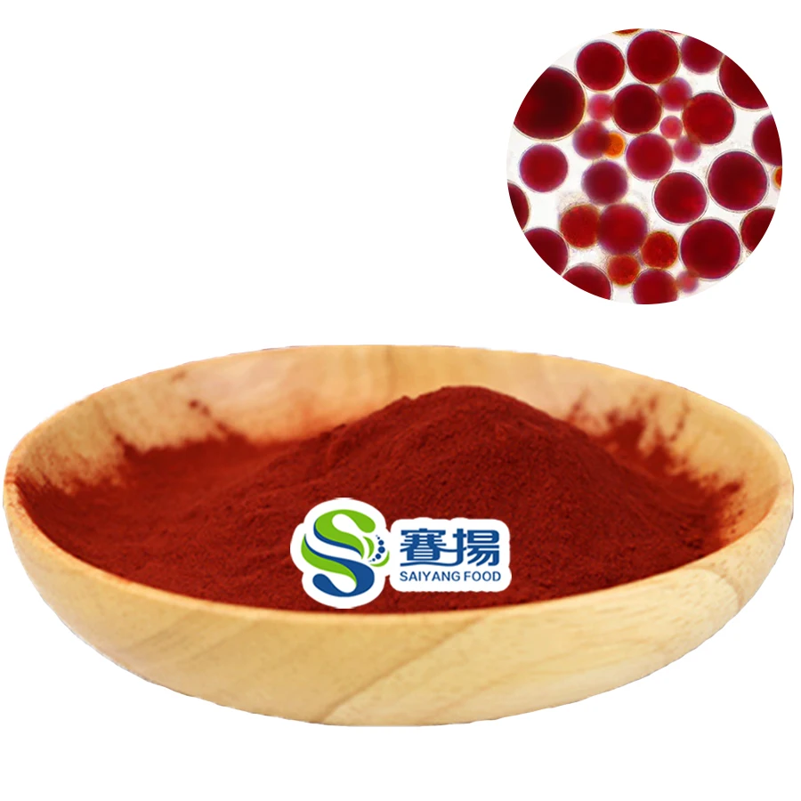 Bulk Astaxanthin Powder Haematococcus Pluvialis Extract Astaxanthin CAS 472-61-7 1% 2% Astaxanthin Powder