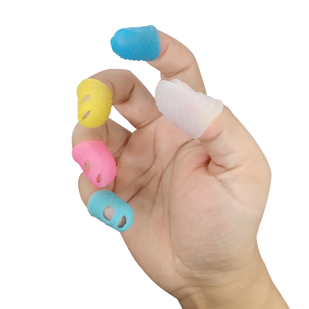 Wholesale 5 Sizes Durable Silicone Finger Sleeves Finger Protector Guitar Finger Cover For Beginners Adults Children