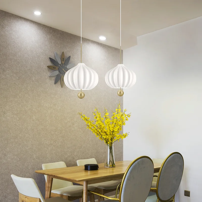 Chinese Style Glass Chandelier Pendant Light LED Lantern White Pendant Lamp for Hallway