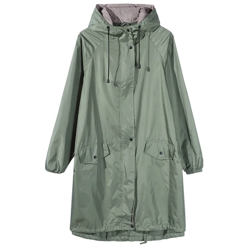 raincoats for women fashion adult hiking long waterproof breathable Version cute raincoat Windbreaker pongee fabric