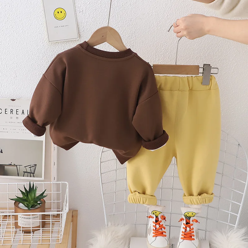 2024 Fashion Toddler Kids Wear Long Sleeve Children Pullover Sweatshirt Clothes Set Baby Boy Tracksuit Casual Jumper Outfits