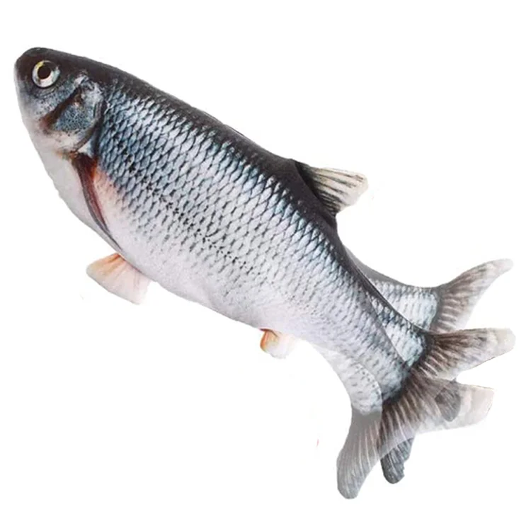 Factory Wholesale Fish Simulation Wiggle Catnip Toys Cat Toy Fish Usb Charge 3D Stuffed Pet Toys