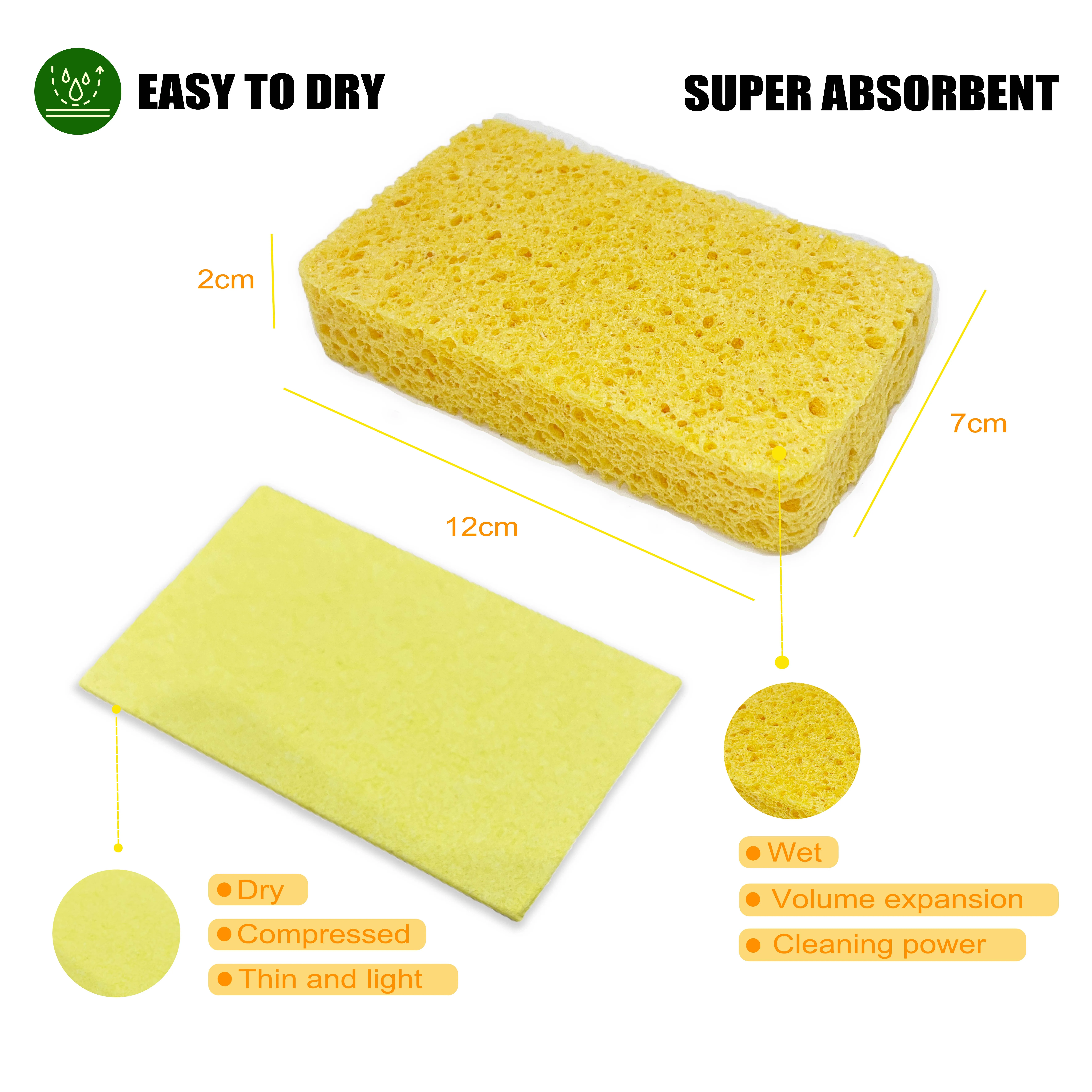 Compressed Rectangle Cellulose Sponge Bideggradable Wood Pulp Cotton pad