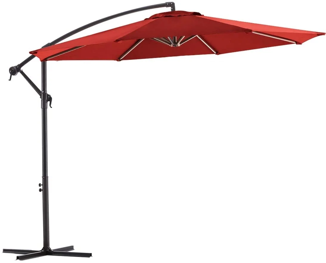 10ft Outdoor Commercial Hanging Market Cantilever Patio Umbrella With Crank