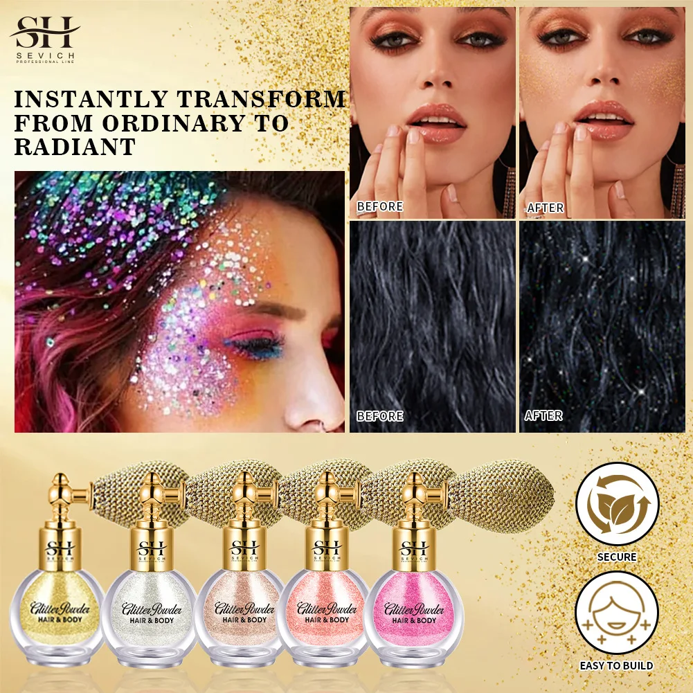 Hair Spray Glitter Christmas Highlight Powder Glitter Spray Hair And Body Makeup Glitter Setting Spray