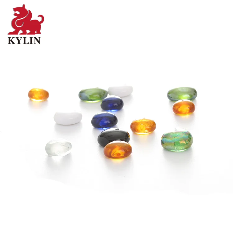 Flat Glass Marbles, Premium Mixed Color Flat Gems Aquarium Pebbles Vase Filler Beads Table Scatter Decor
