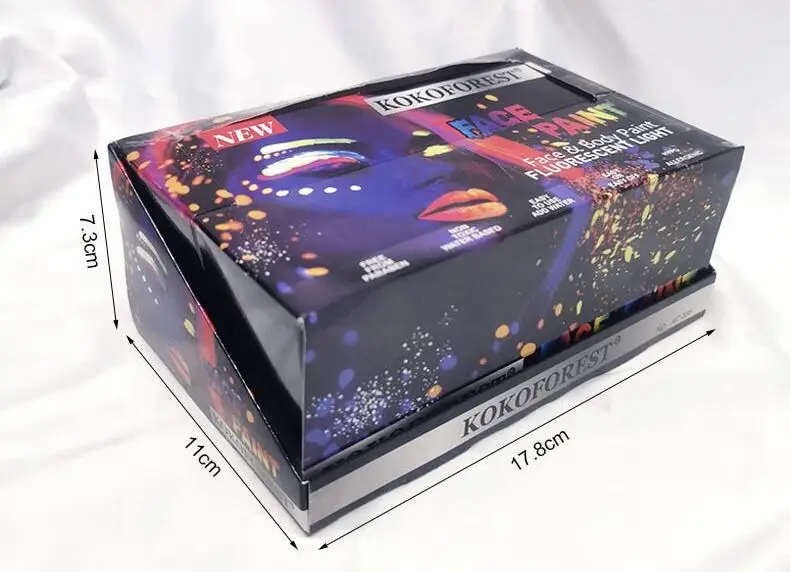 Glow in dark 6 colors Washable uv neon Face Paint Cream face painting tube sticks body art party makeup DIY