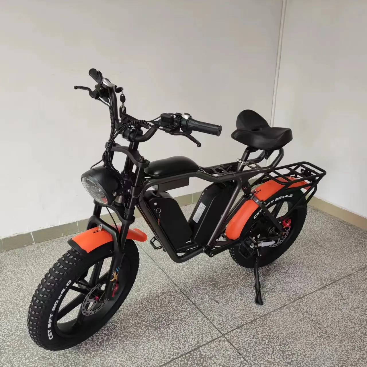 Broad Saddle Ebike Dual Battery 22 Ahx2 48v 1000w Long Range 20 Inch  Fat Bike Full Suspension Hydraulic Brake MTB