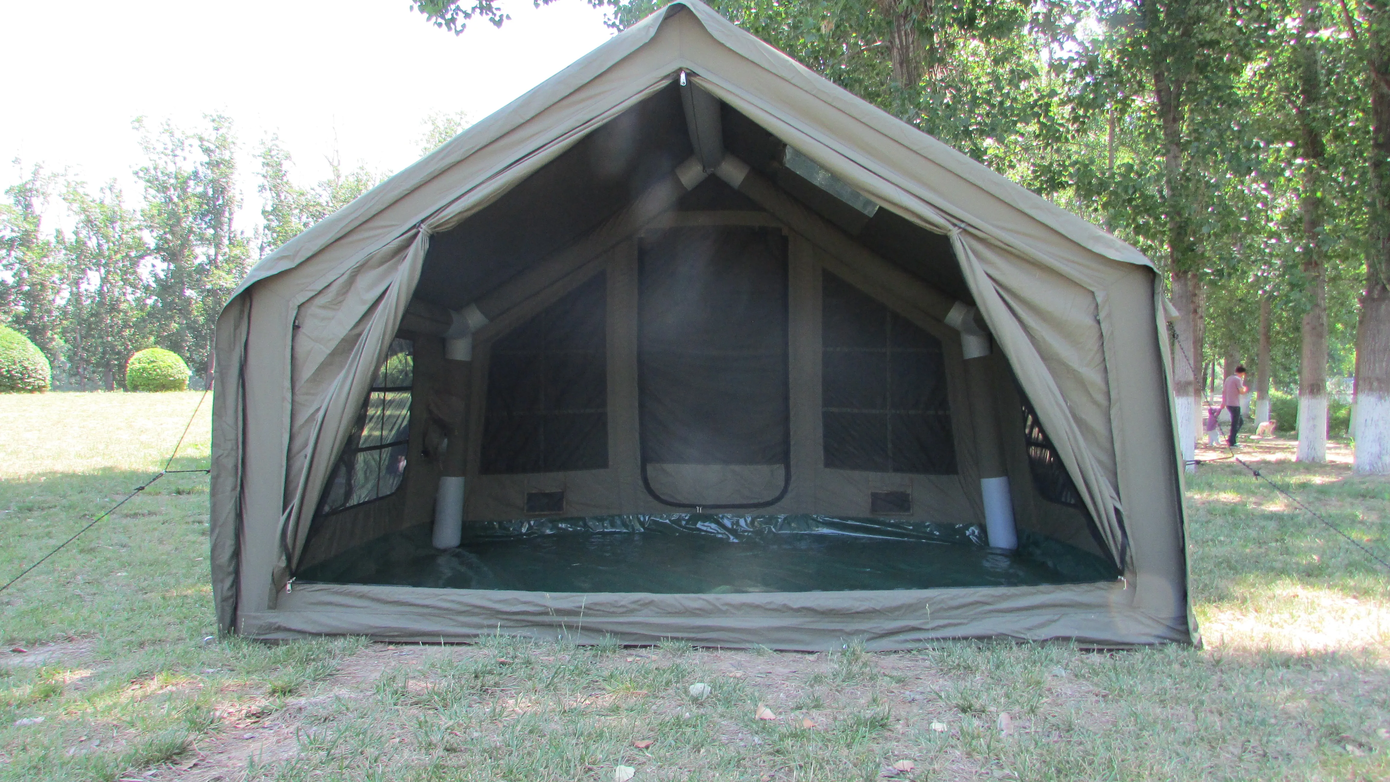 Luxury PVC & Oxford Cotton Air Tent Waterproof Inflatable Camping Tent for Comfortable Outdoor Adventures