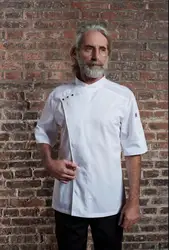 Checkedout short Sleeve cafe bar hotel fast food restaurant uniform Coat Jacket kitchen Chef Uniforms