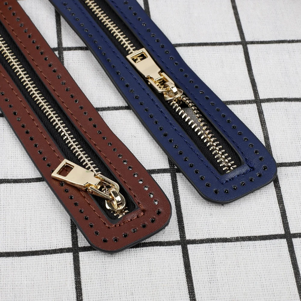 Hot selling Bag Accessories PU Leather Zipper Woven Bag Zipper Strip