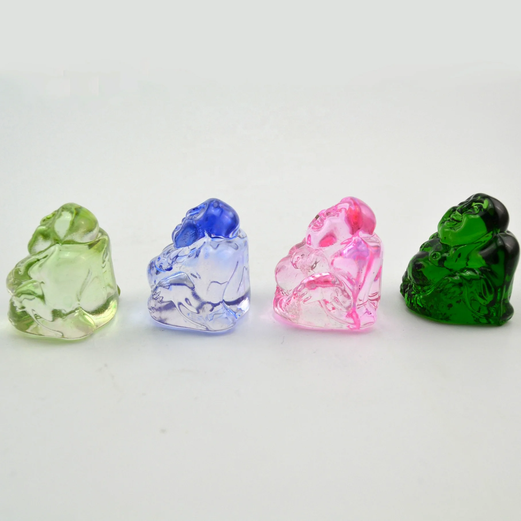 Factory price wholesale glass small statue gifts lucky buddha 30mm crystal laughing buddha