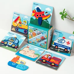 Toddler baby enlightenment cartoon puzzle board car animal shape matching 3d educational puzzle toy juguetes for children