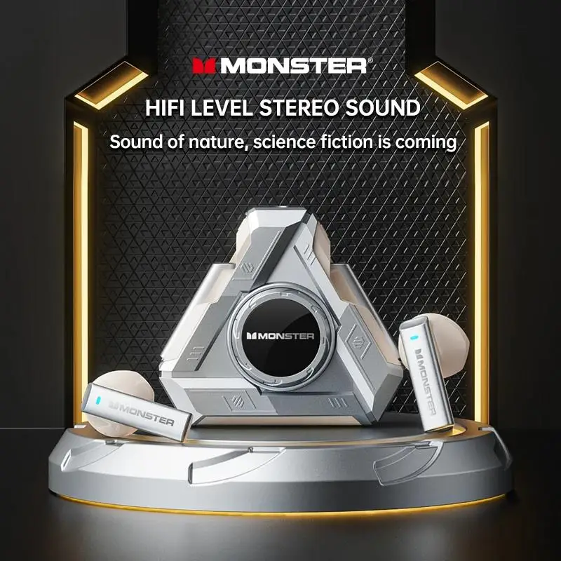 XKT22 Wireless Bluetooth 5.4 Headphones Gaming Earbuds Cool Triangle Design Gamer Headset TWS Noise Reduction Earphones