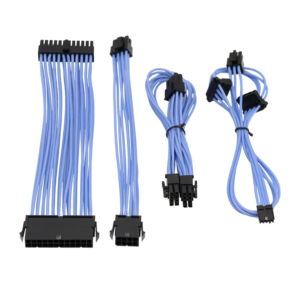PSU Cable Kit 24pin ATX  8pin PCI-E  8pin To 6+2 To 6+2  6pin PCI-E To 2 * Large 4P Puncture To Small 4P soft silicone cable