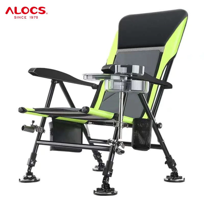 Alocs Lightweight Portable Outdoor Camping Folding Beach Bed Chair Carp Cot Adjustable Tackle Lounge Fishing Chairs